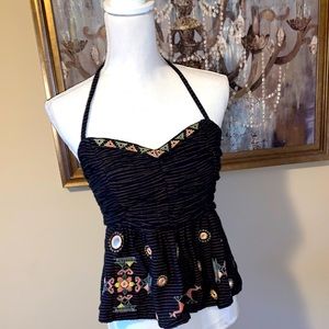 Free people peplum halter top.